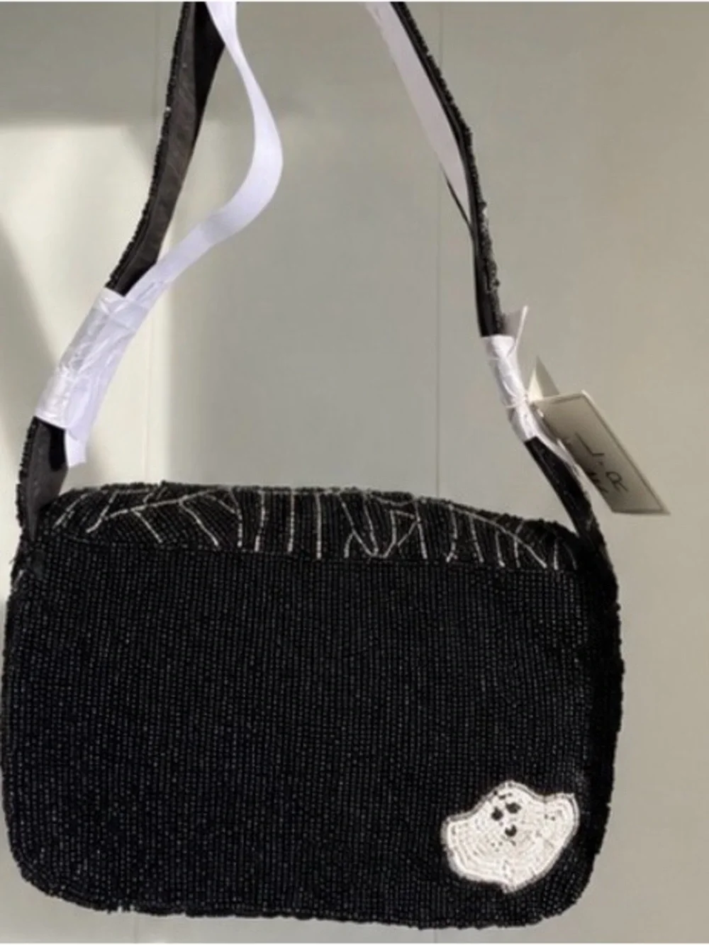 👻 SOL and MER VIRAL Handcrafted Beaded Ghost Shoulder Bag – NWT